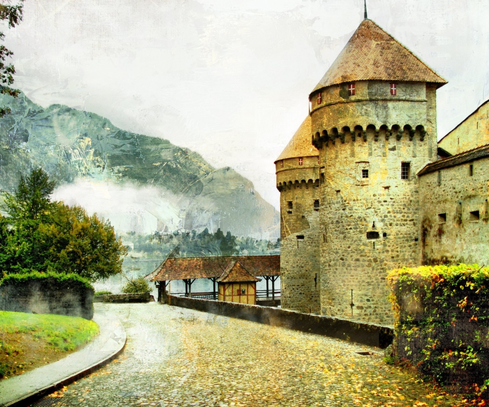 Das Chillon Castle in Montreux Wallpaper 960x800