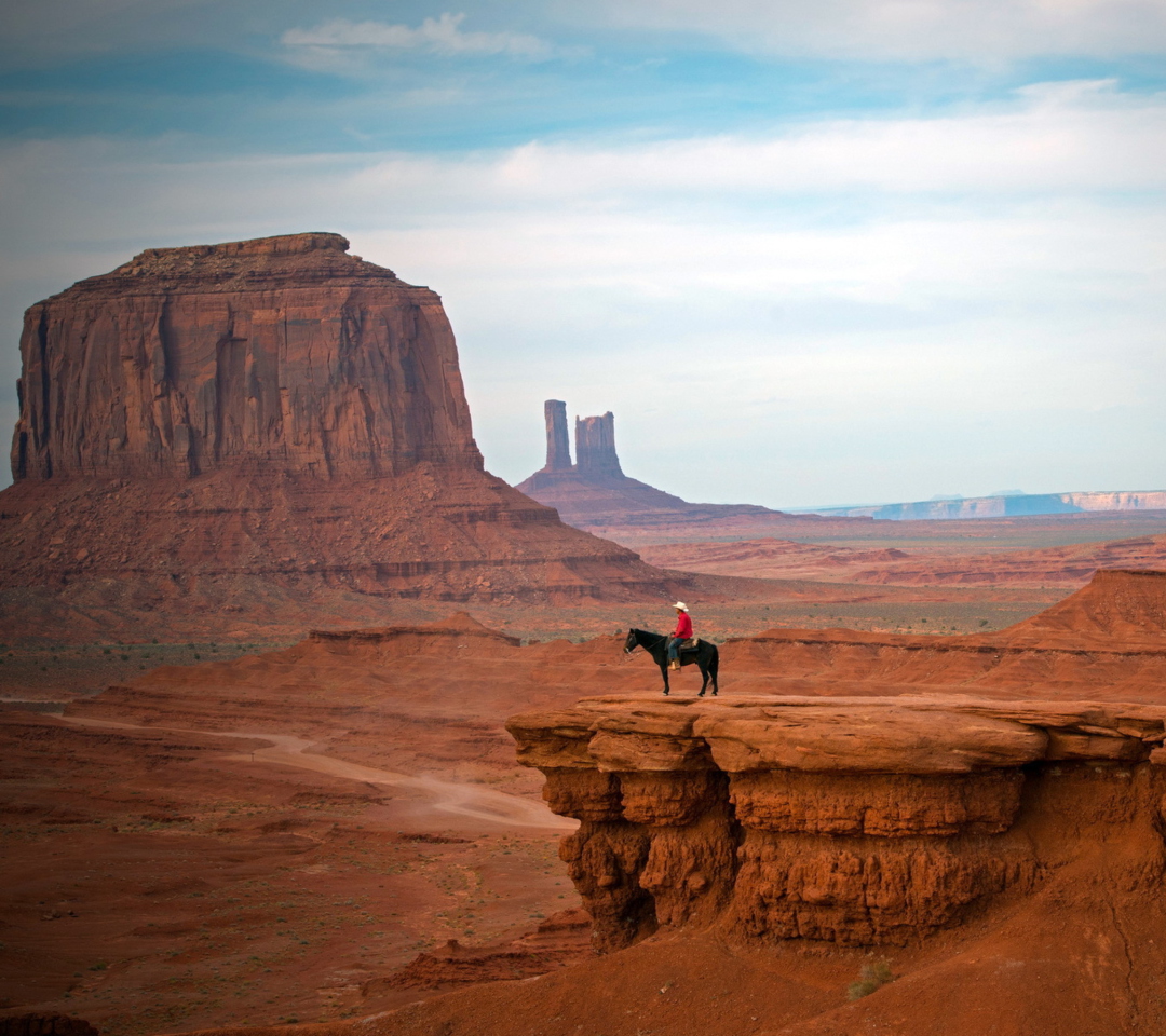 Das Horse Rider In Canyon Wallpaper 1080x960