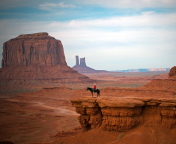 Fondo de pantalla Horse Rider In Canyon 176x144