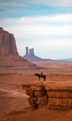 Fondo de pantalla Horse Rider In Canyon 240x400