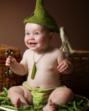 Fondo de pantalla Happy Baby Green Peas 128x160