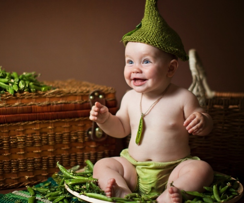 Sfondi Happy Baby Green Peas 480x400