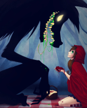 Red Riding Hood And Wolf wallpaper 176x220