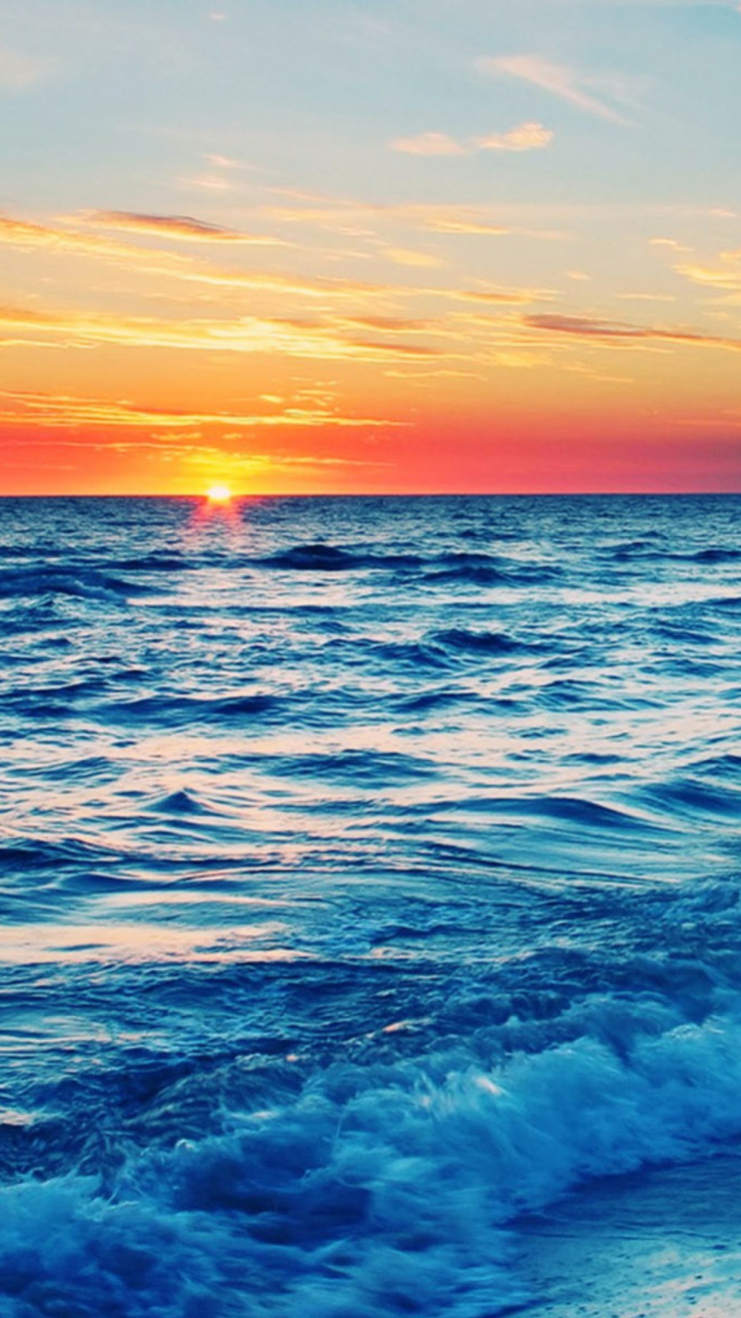 Обои Ocean Beach At Sunset 1080x1920