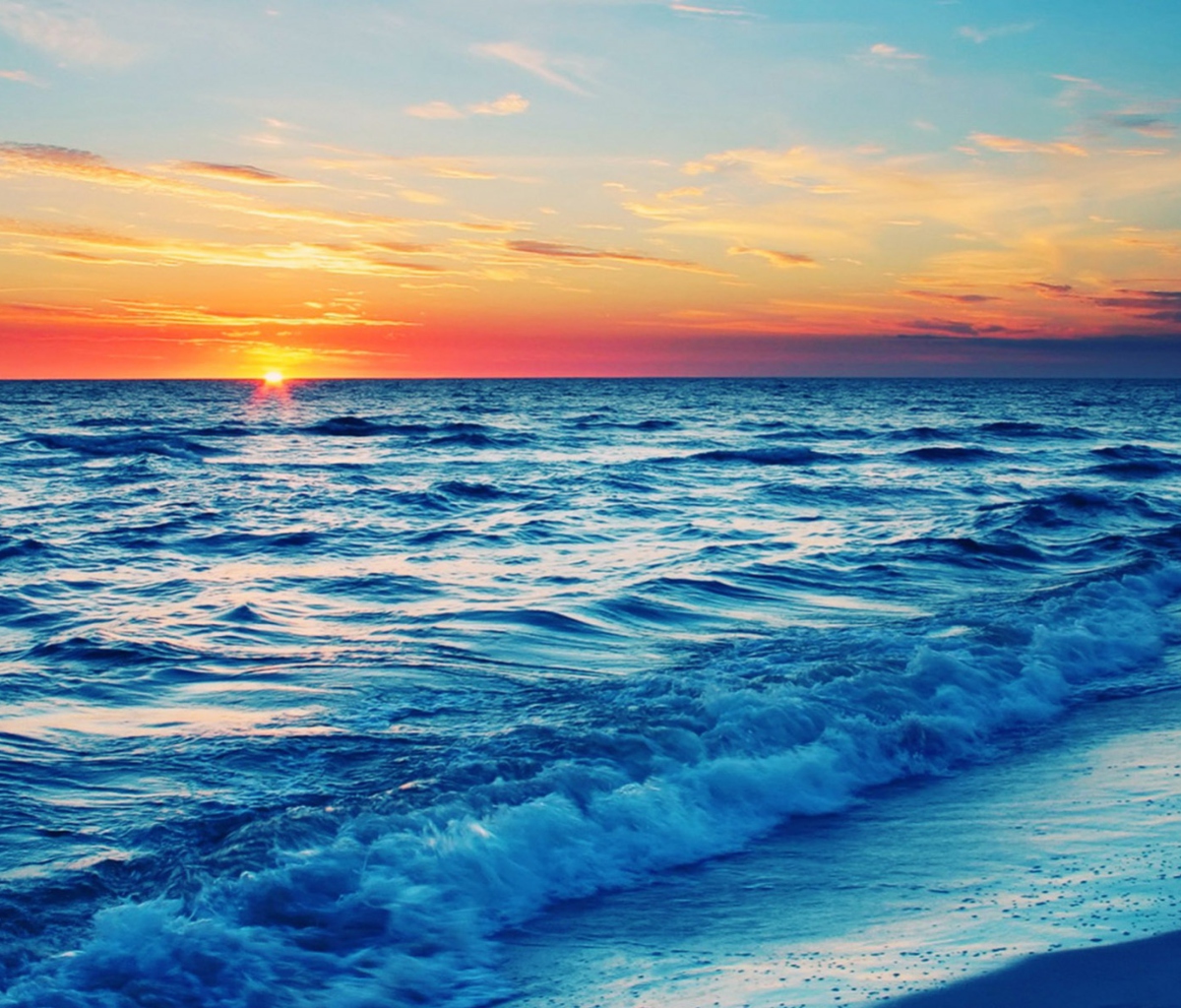 Sfondi Ocean Beach At Sunset 1200x1024