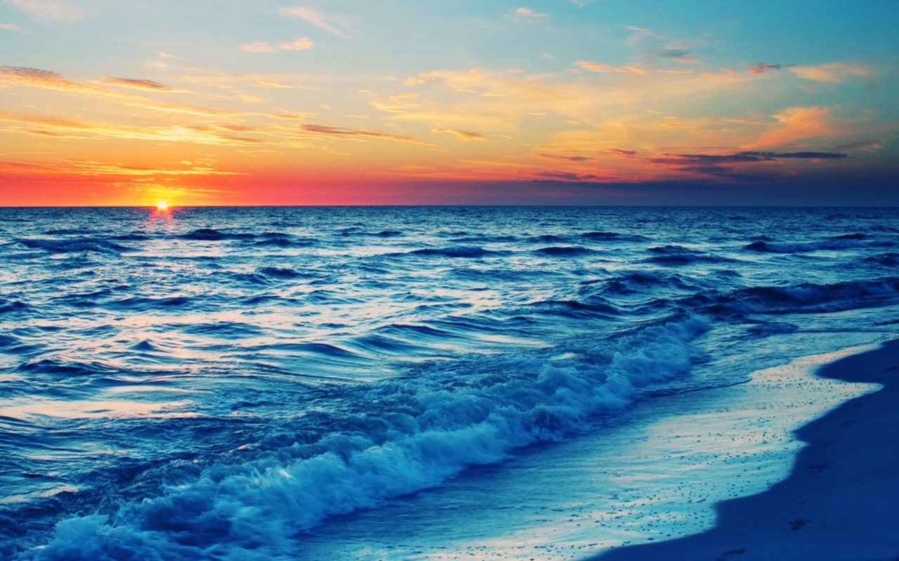 Fondo de pantalla Ocean Beach At Sunset 1280x800