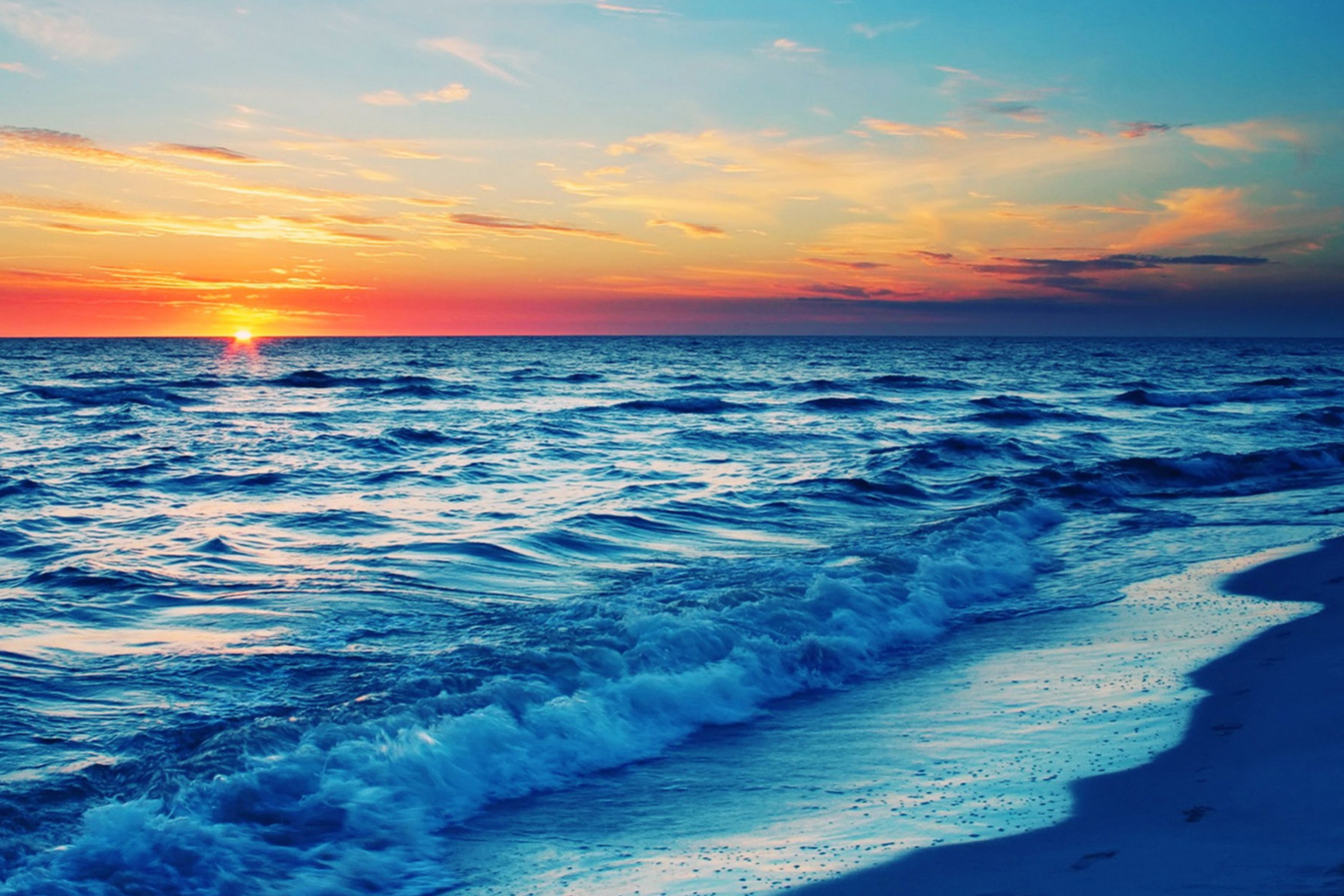 Обои Ocean Beach At Sunset 2880x1920