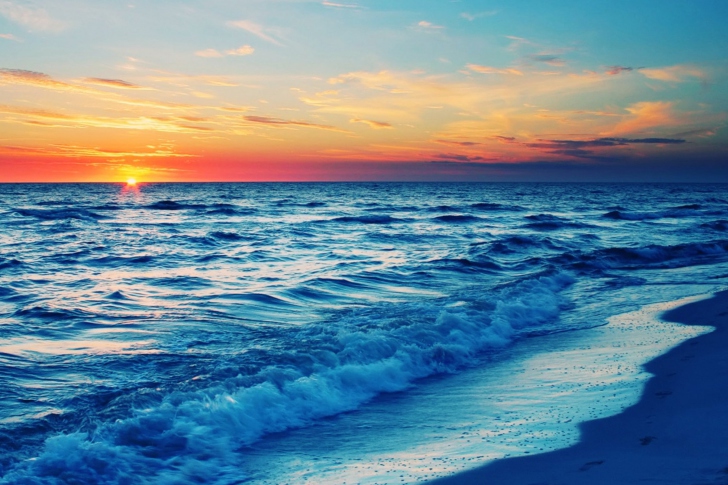Sfondi Ocean Beach At Sunset