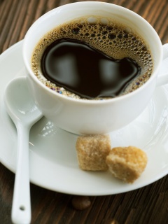 Coffee with refined sugar wallpaper 240x320