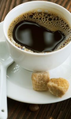 Fondo de pantalla Coffee with refined sugar 240x400