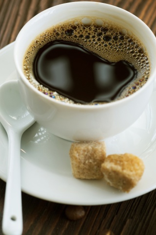 Coffee with refined sugar wallpaper 320x480