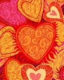 Fondo de pantalla Drawn Hearts 128x160