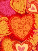 Das Drawn Hearts Wallpaper 132x176