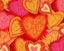 Drawn Hearts wallpaper 220x176