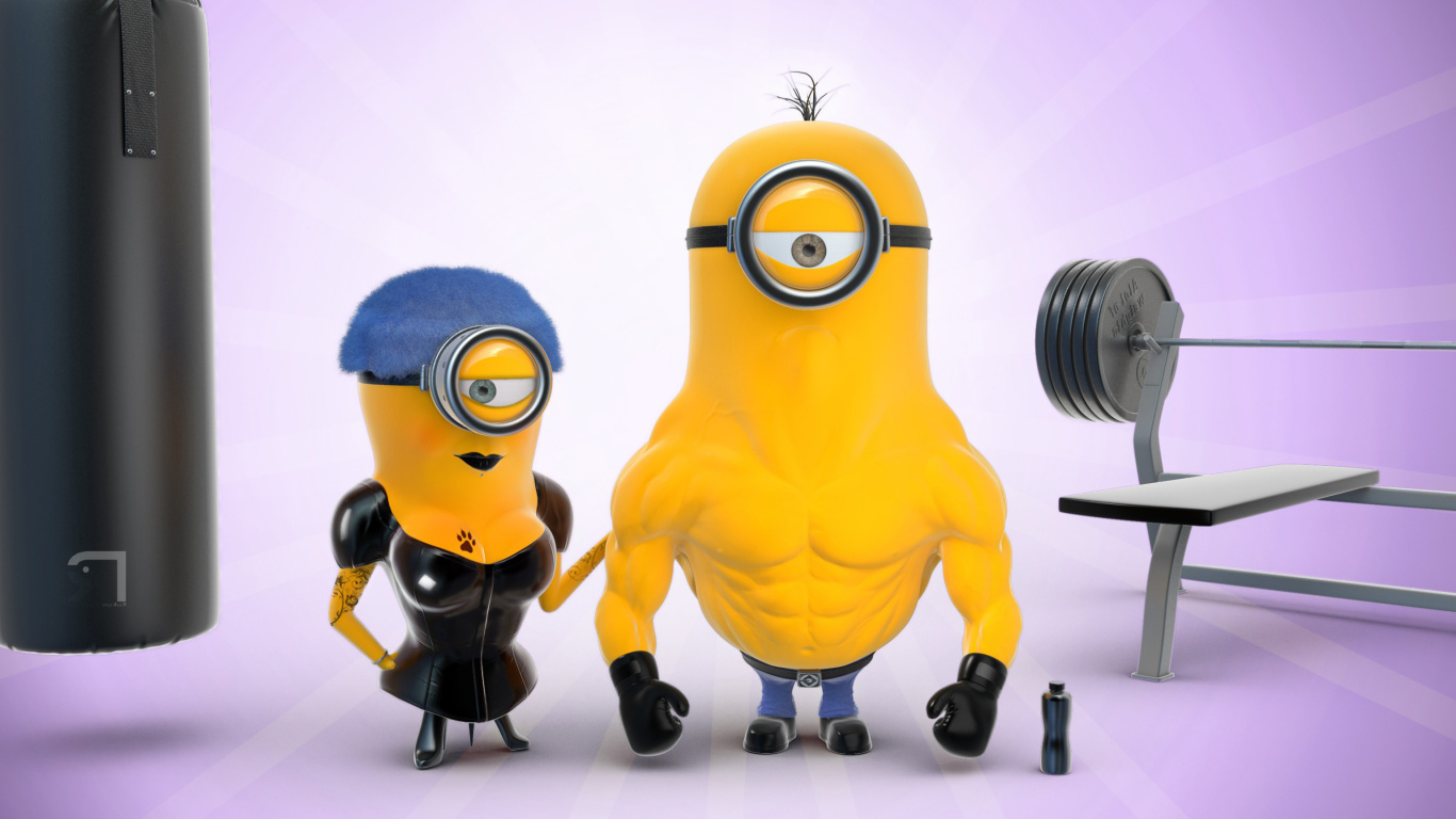 Sfondi Despicable Me 2 in Gym 1366x768