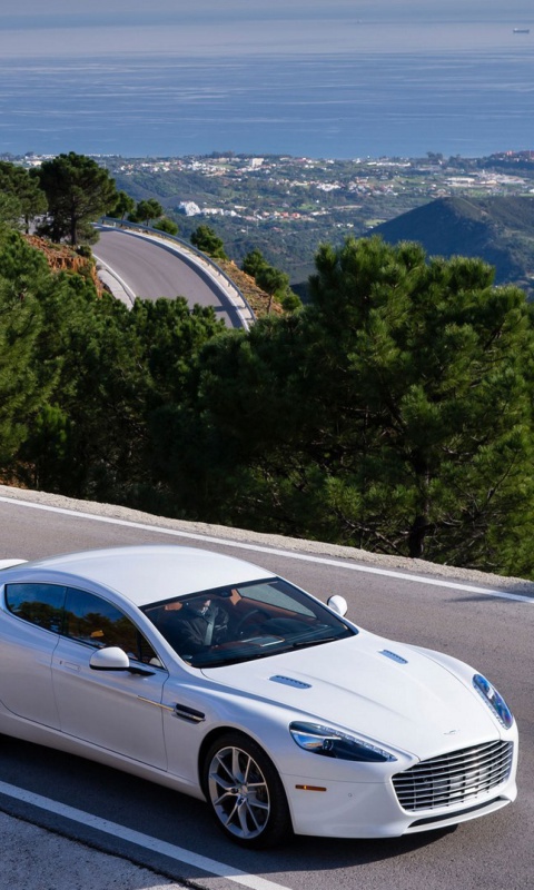 Sfondi Aston Martin on Highway 480x800