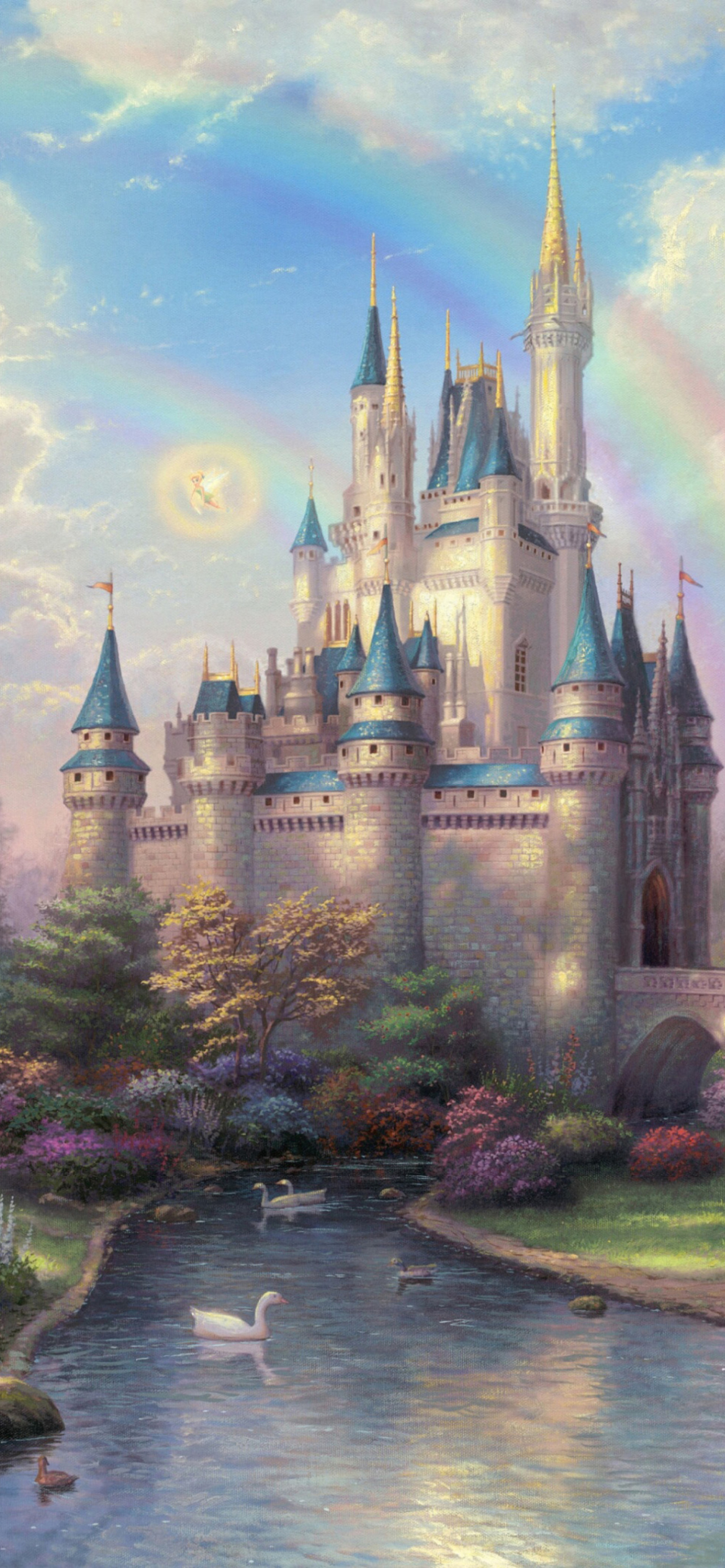 Sfondi Cinderella Castle By Thomas Kinkade 1170x2532