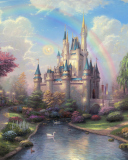 Das Cinderella Castle By Thomas Kinkade Wallpaper 128x160
