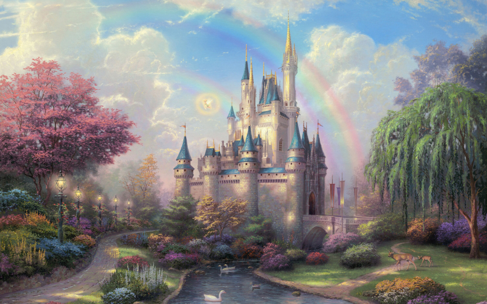 Fondo de pantalla Cinderella Castle By Thomas Kinkade 1680x1050