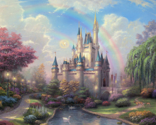 Das Cinderella Castle By Thomas Kinkade Wallpaper 220x176