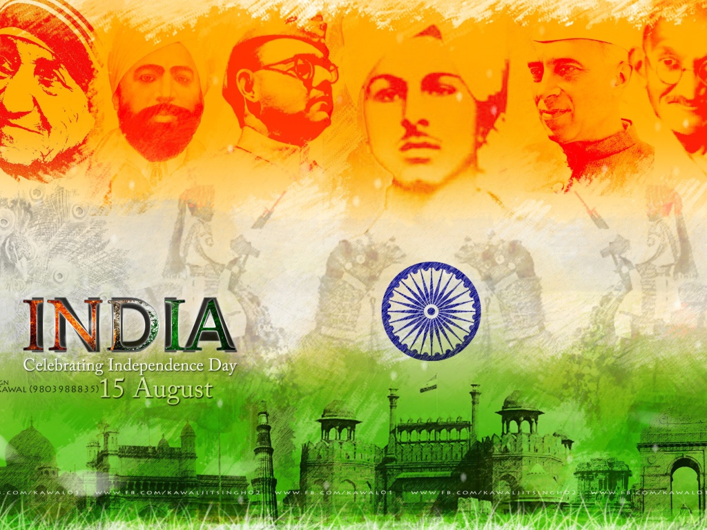 Fondo de pantalla Independence Day India 15 August 1024x768