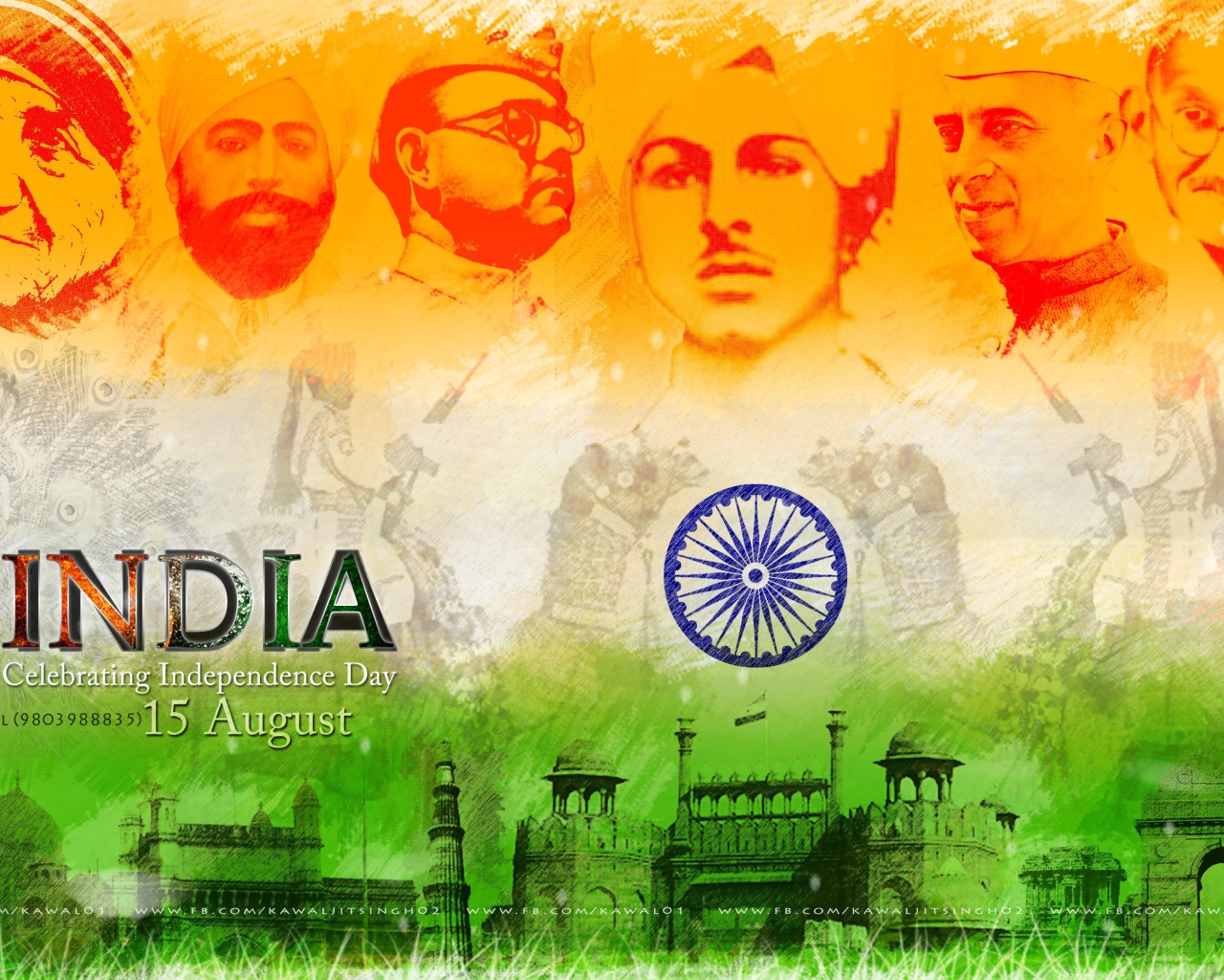 Fondo de pantalla Independence Day India 15 August 1280x1024