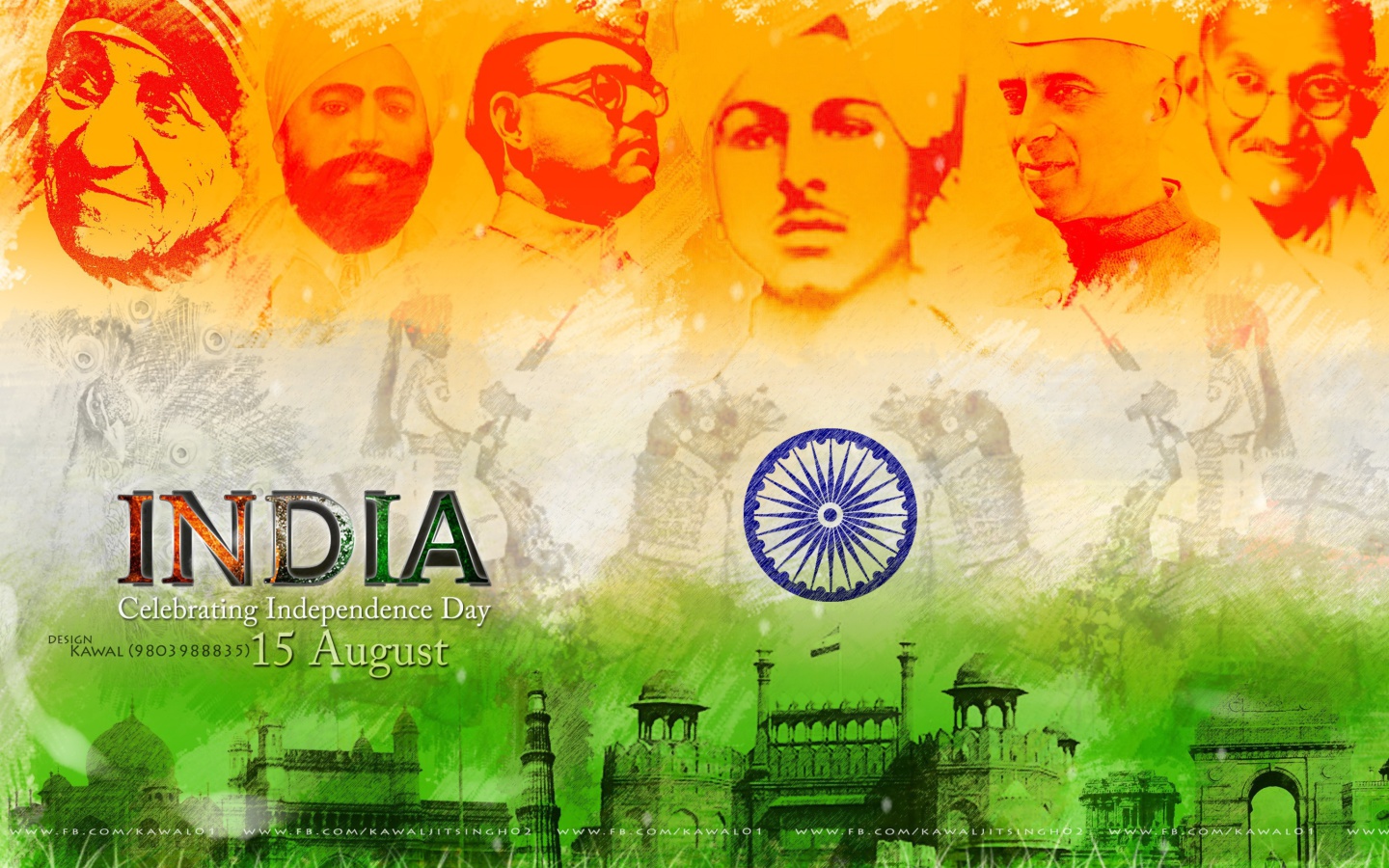 Independence Day India 15 August wallpaper 1440x900