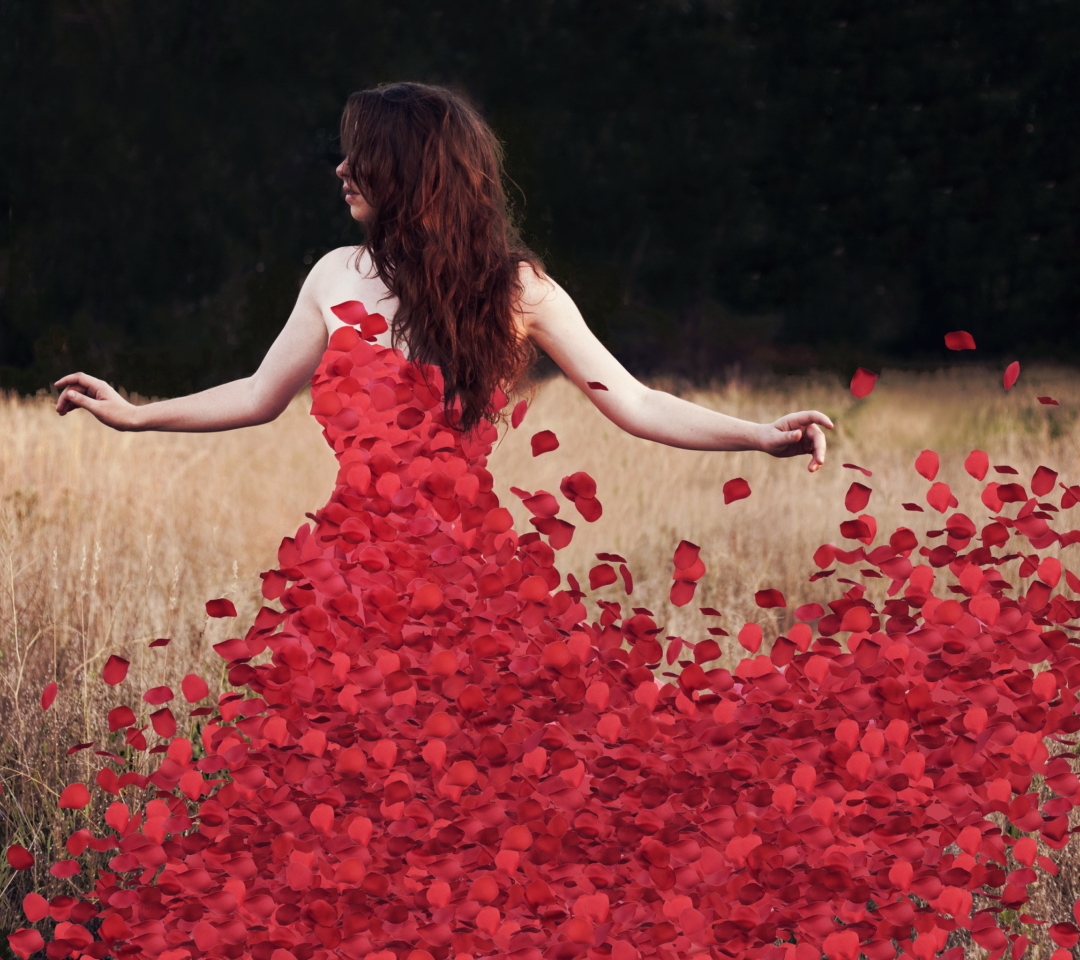 Das Red Petal Dress Wallpaper 1080x960