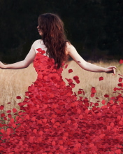 Das Red Petal Dress Wallpaper 176x220