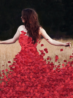 Das Red Petal Dress Wallpaper 240x320
