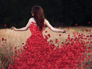 Das Red Petal Dress Wallpaper 320x240