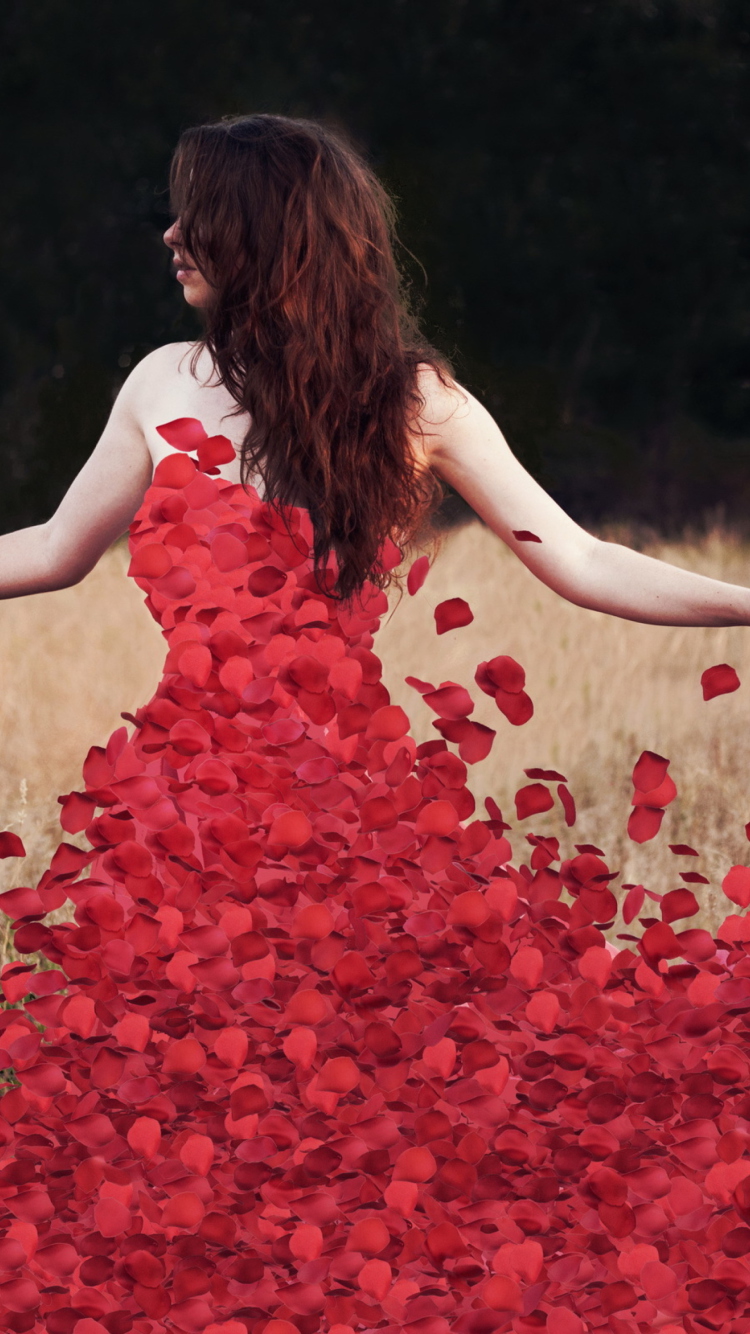 Das Red Petal Dress Wallpaper 750x1334
