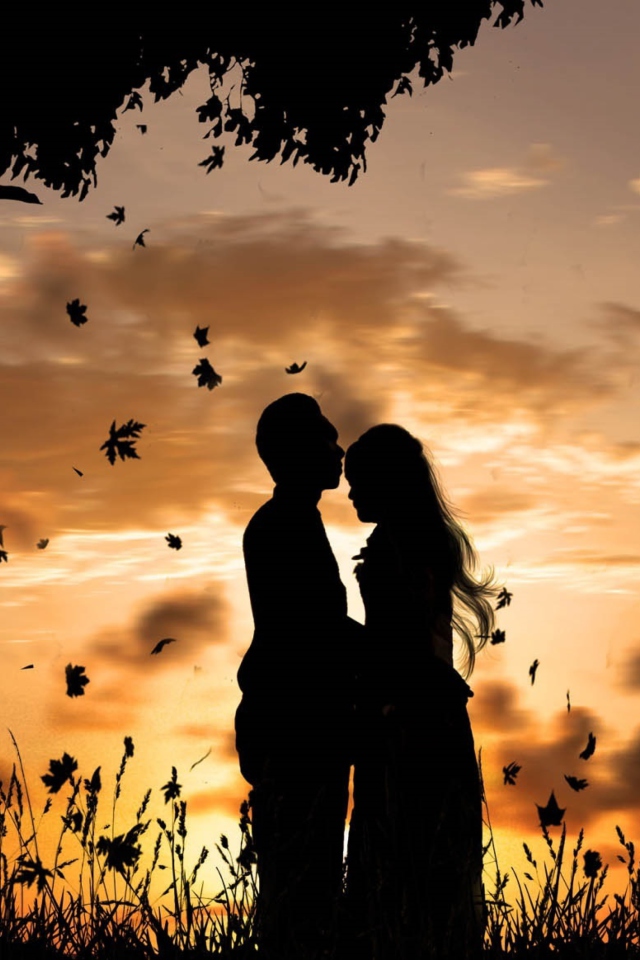 Das Romantic Silhouettes Wallpaper 640x960