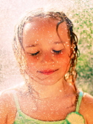 Happy Child Girl And Warm Summer Rain wallpaper 132x176