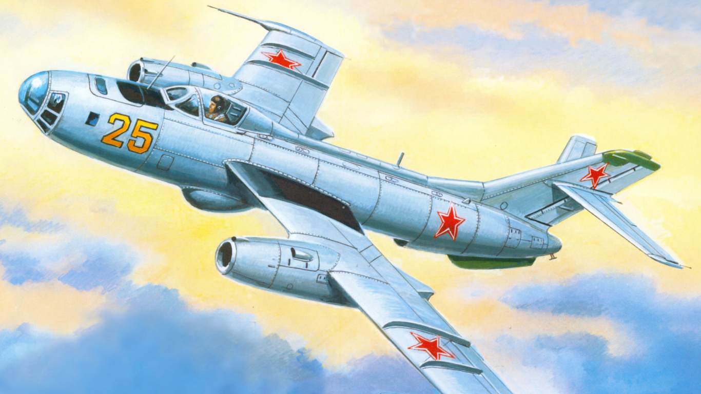 Das Yakovlev Yak 25 Soviet Union interceptor aircraft Wallpaper 1366x768