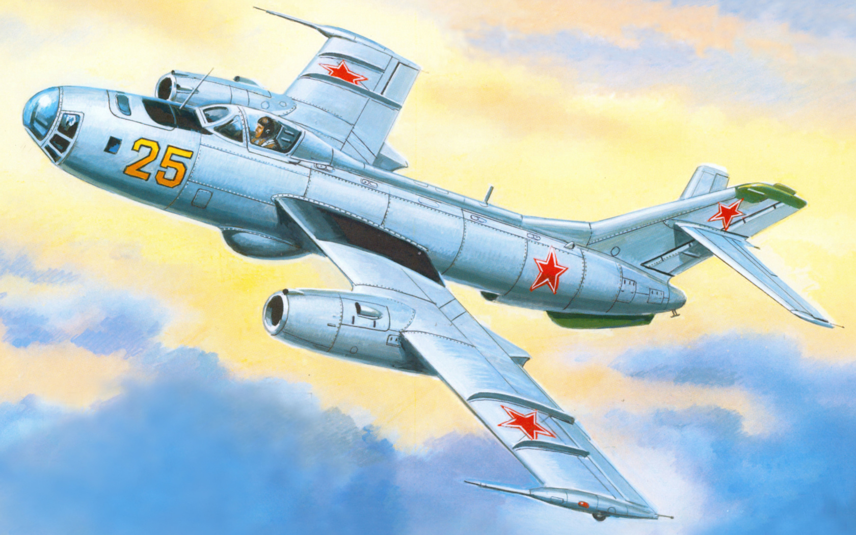 Yakovlev Yak 25 Soviet Union interceptor aircraft wallpaper 1680x1050