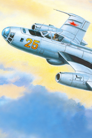 Das Yakovlev Yak 25 Soviet Union interceptor aircraft Wallpaper 320x480