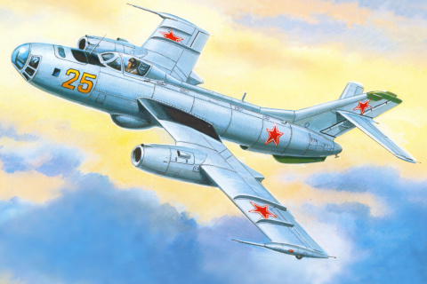 Das Yakovlev Yak 25 Soviet Union interceptor aircraft Wallpaper 480x320