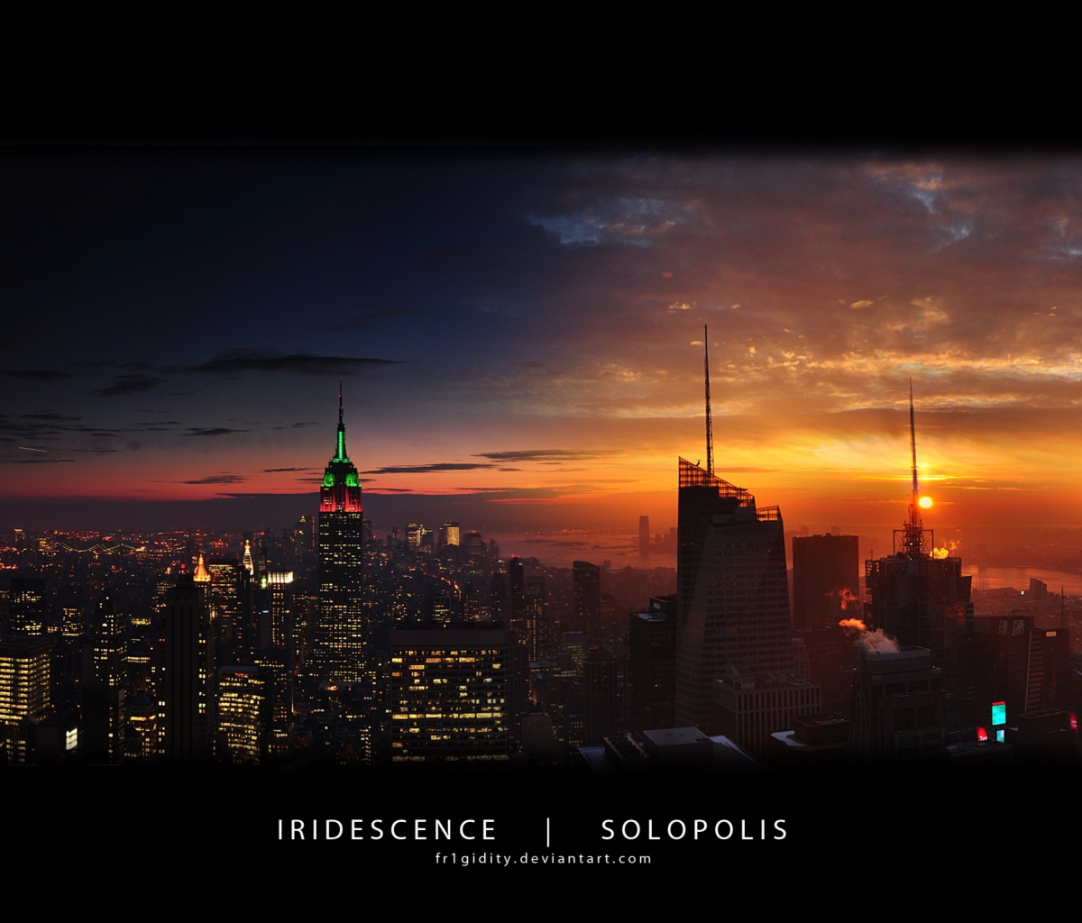 Обои New York Empire State Panorama 1200x1024