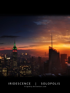 Das New York Empire State Panorama Wallpaper 240x320