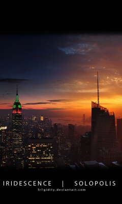 Das New York Empire State Panorama Wallpaper 240x400