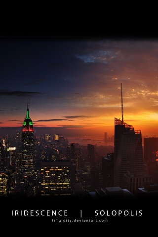 Das New York Empire State Panorama Wallpaper 320x480