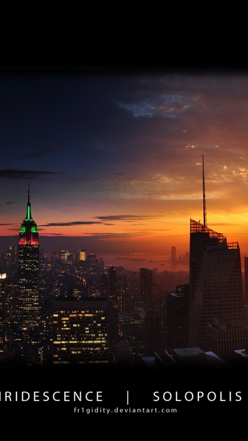 Das New York Empire State Panorama Wallpaper 360x640