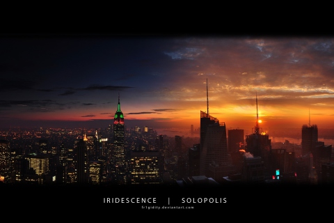 New York Empire State Panorama wallpaper 480x320