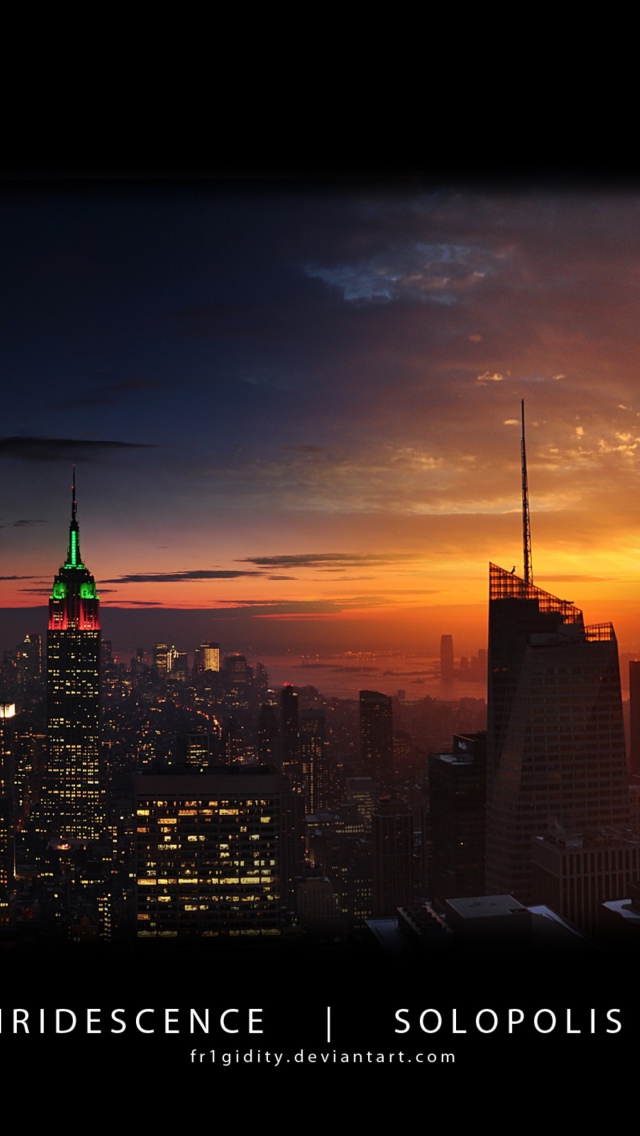 New York Empire State Panorama wallpaper 640x1136
