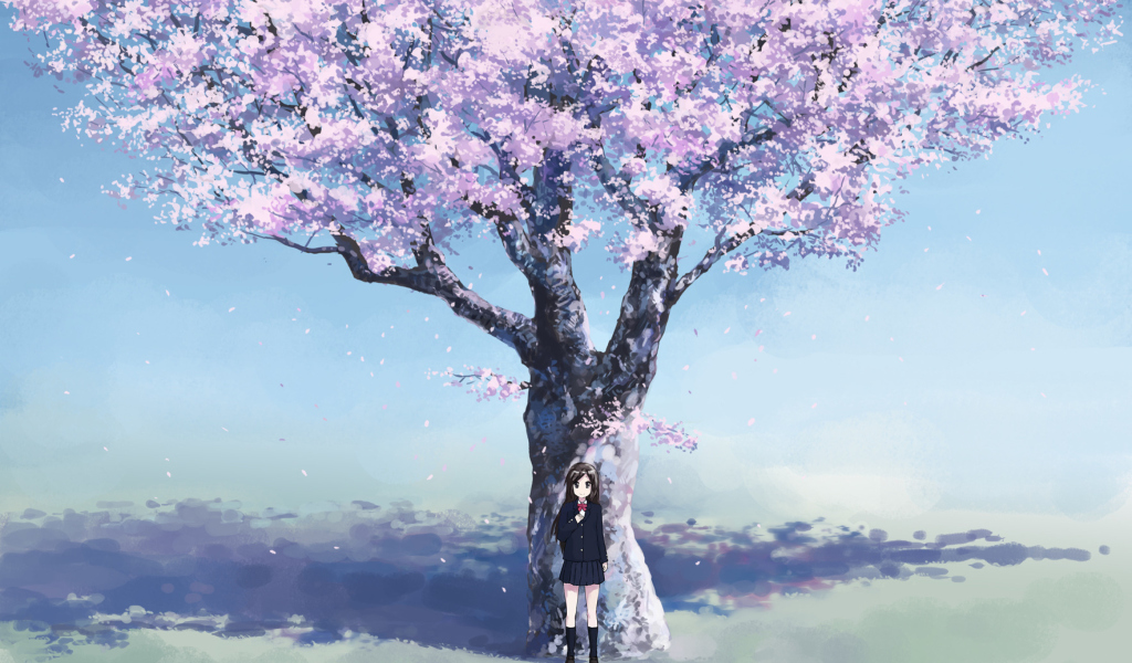 Screenshot №1 pro téma Girl And Sakura 1024x600