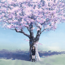 Girl And Sakura wallpaper 128x128