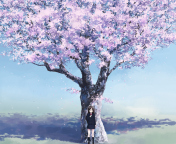 Sfondi Girl And Sakura 176x144