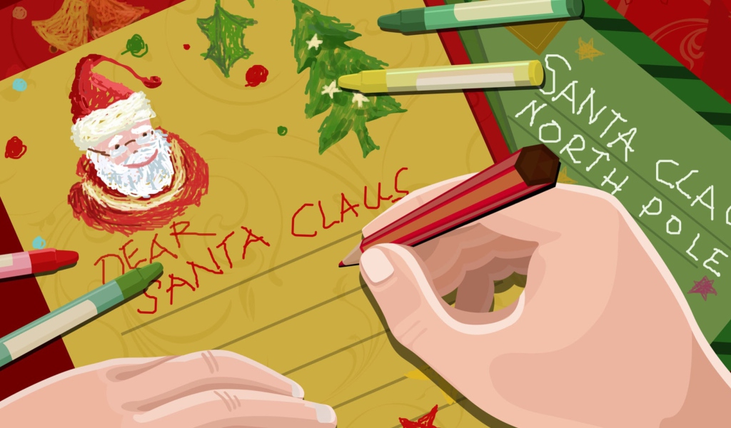Das Letter For Santa Claus Wallpaper 1024x600