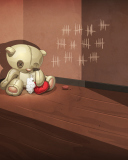 Das Poor Old Teddy With Broken Heart Wallpaper 128x160